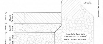 Block paving with kerb